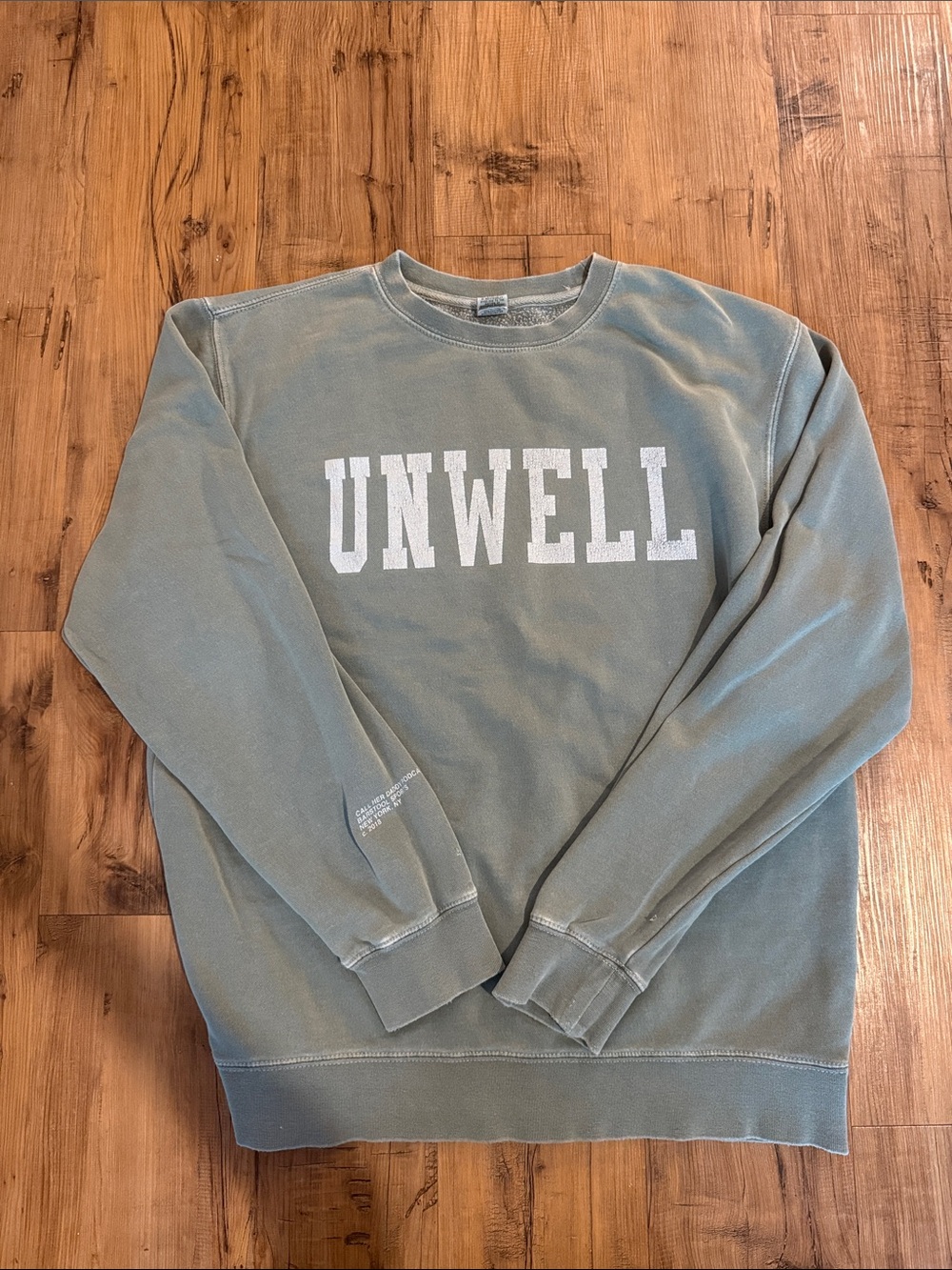 Unwell Graphic Crewneck Sweatshirt in Sage Green